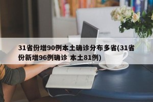 31省份增90例本土确诊分布多省(31省份新增96例确诊 本土81例)